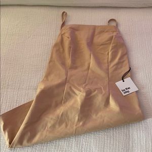 Nude Open Back Slip Dress